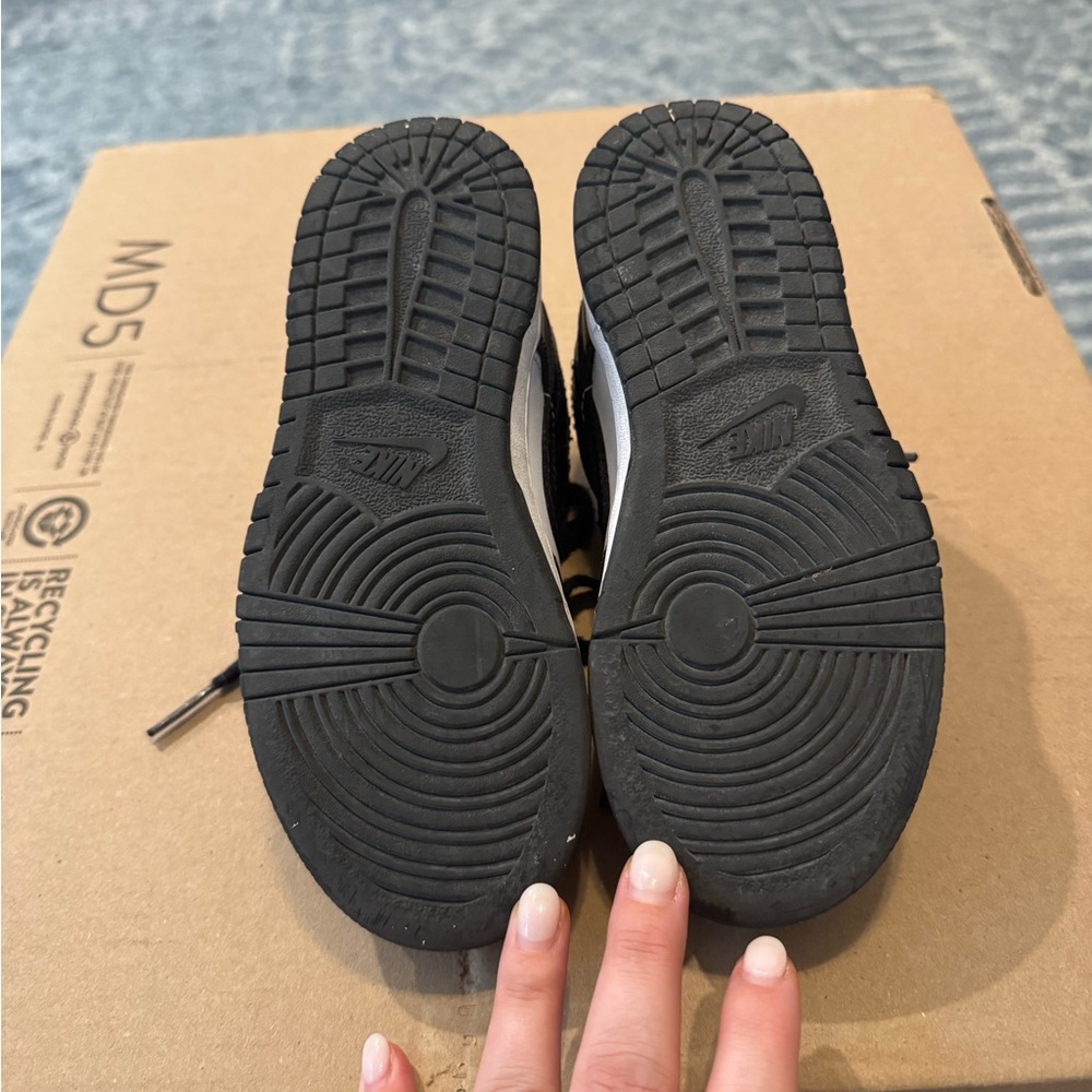 Nike Black and White Dunk Low Sneakers - Picture 6 of 7